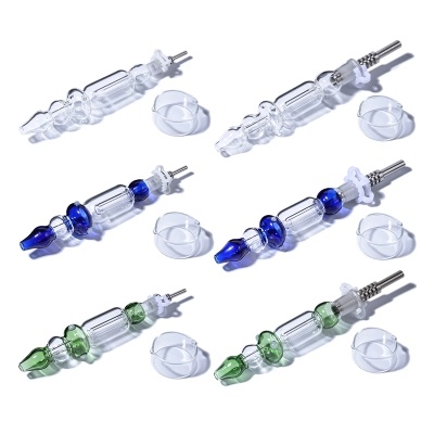 Best Cheap Glass Nectar Collector Cute Girly Dab Straws W/ 10mm14mm Titanium Tip 02