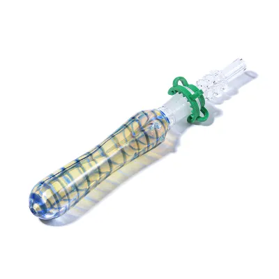Girly Mini Glass Dab Collector Straw Cheap Honey Straw With 10mm Quartz Nail  02
