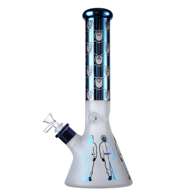Big Squid Game Masker Beaker Bong Round Six Glass Frosted Ice Dab Rig Thick WaterPipe  01