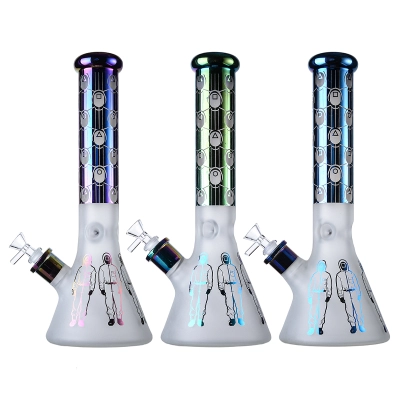 Big Squid Game Masker Beaker Bong Round Six Glass Frosted Ice Dab Rig Thick WaterPipe  02