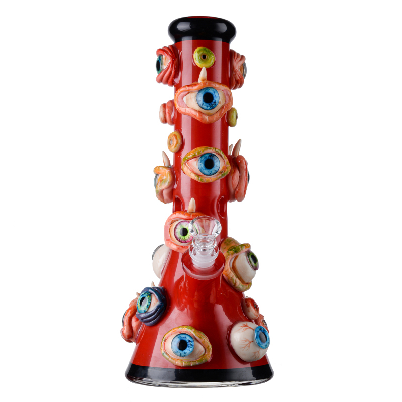 creepy all eyeballs beaker bong 