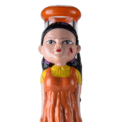 Cool Orange Squid Game Beaker Bong Round Six Thick Dab Rig Big Waterpipe W/ Ice Catcher  02