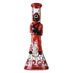 Unique Red Squid Game Beaker Bong Round Six Thick Waterpipe Big Ice Dab Rig 