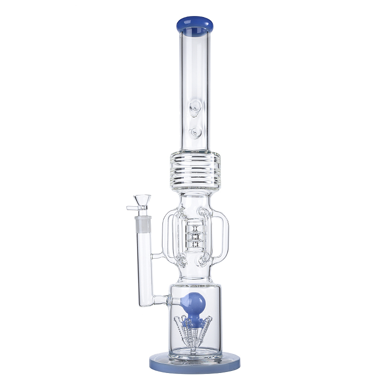 21 Inch Giant Recycler Water Pipe 7mm Thick Glass Tall Ice bong with 6-Arm Rocket Perc