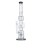 Thick Glass Tall Ice bong with 6-Arm Rocket Perc