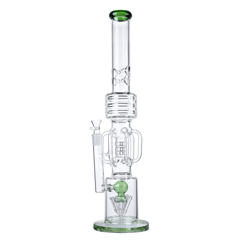 21 Inch Tall Ice bong with 6-Arm Rocket Perc