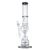 17 Inch Thick Glass Big Bong Tall Recycler Dab Rig with Spiral & Propeller Perc 