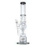 17 Inch Thick Glass Ice Bong Tall Recycler Dab Rig with Spiral & Propeller Perc 