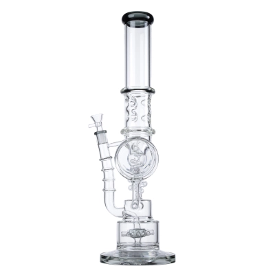 17 Inch Thick Glass Big Bong Tall Recycler Dab Rig with Spiral & Propeller Perc  01