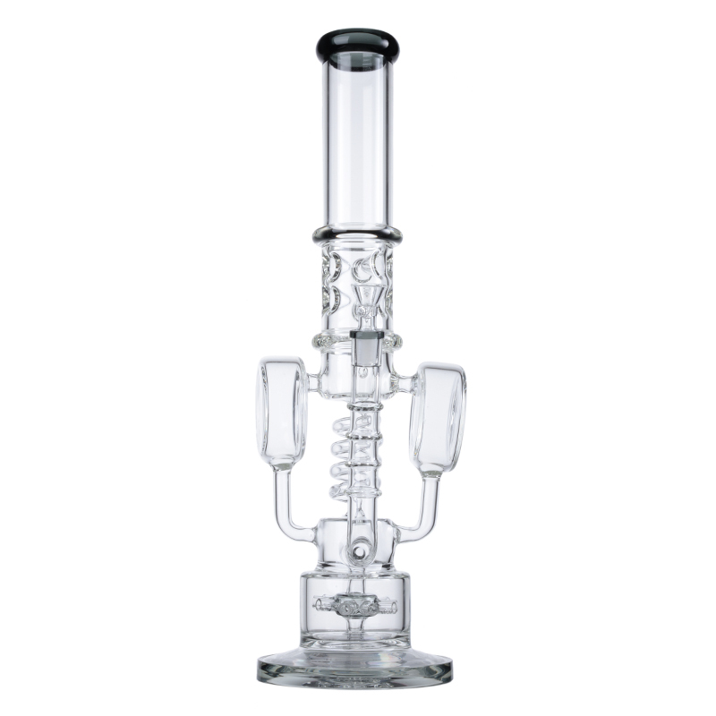 17 Inch Thick Glass Color Tall Recycler Dab Rig
