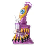 Cheap Eyes Teeth Bong Novelty Mini Dab Rig Cool Glass Showerhead Perc Water Pipe 