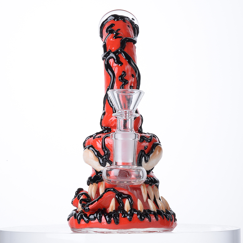 Cool Cheap Rose Red Bong Mini Animal Dab Rig Portable Showerhead Perc Water Pipe 