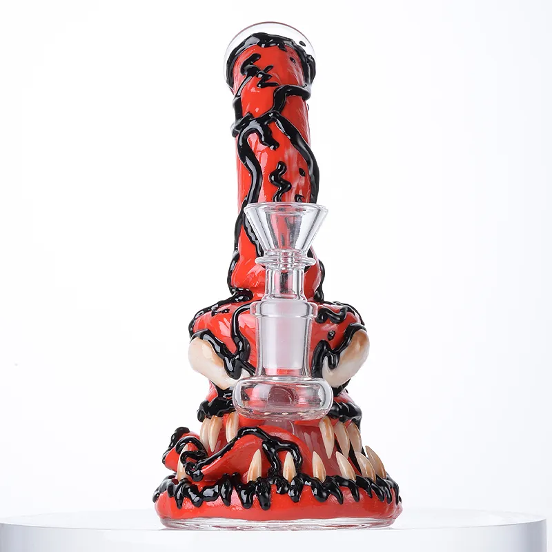 Cool Cheap Rose Red Bong Mini Animal Dab Rig Portable Showerhead Perc Water Pipe 