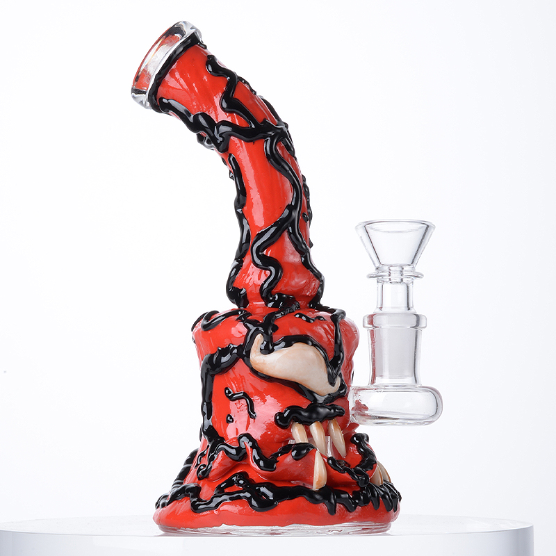 Cool Cheap Rose Red Bong Mini Animal Dab Rig Portable Showerhead Perc Water Pipe 