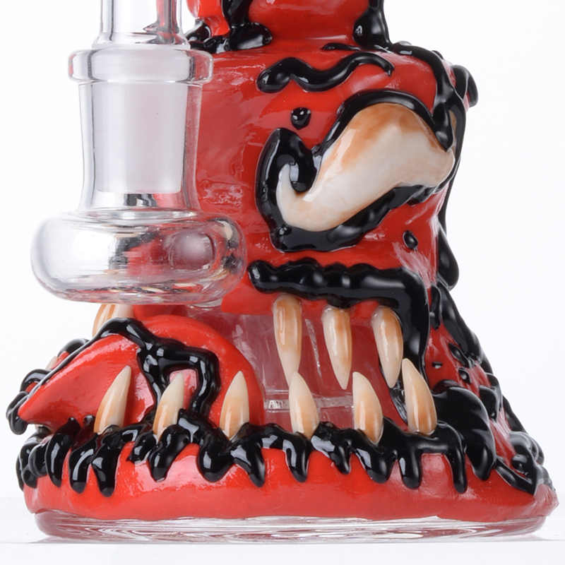 Cool Cheap Rose Red Bong Mini Animal Dab Rig Portable Showerhead Perc Water Pipe 