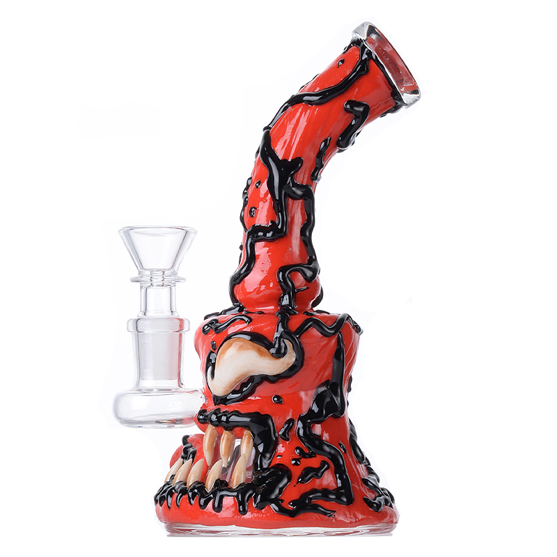 Cool Cheap Rose Red Bong Mini Animal Dab Rig Portable Showerhead Perc Water Pipe 