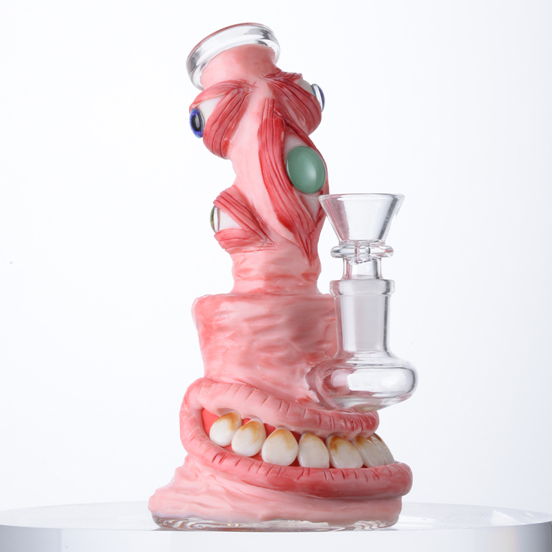 Cool Cheap Rose Red Bong Mini Animal Dab Rig Portable Showerhead Perc Water Pipe 