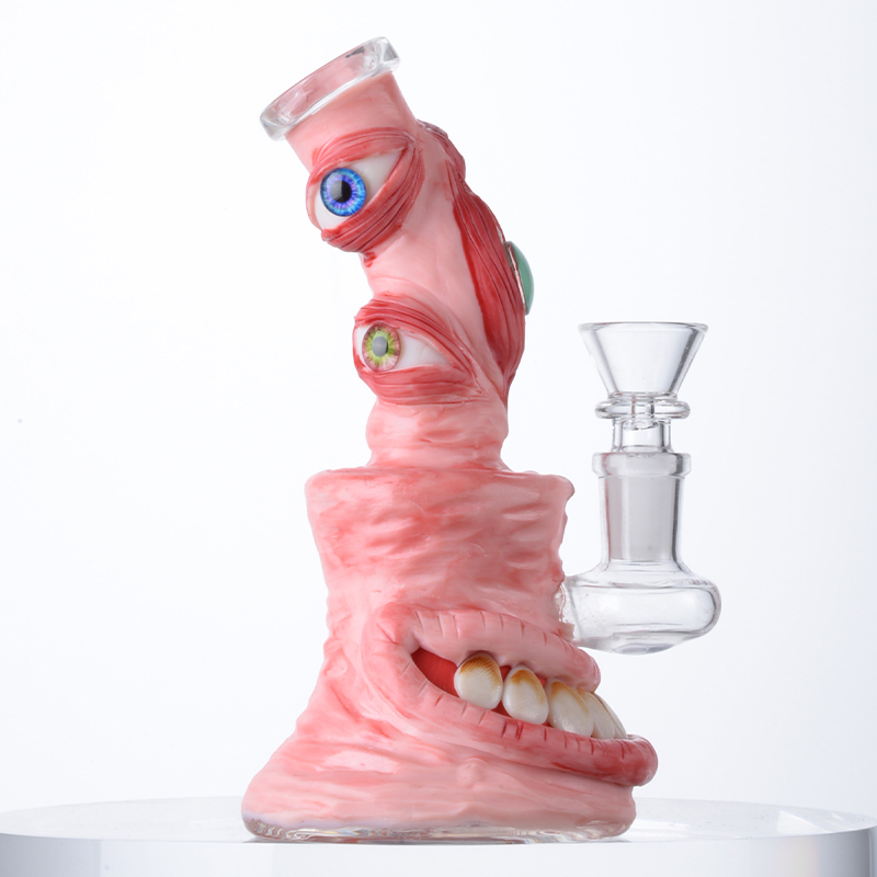 Cool Cheap Rose Red Bong Mini Animal Dab Rig Portable Showerhead Perc Water Pipe 