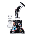 Cool Triple Evil Eyeballs Bong Mini Horror Red Monster Dab Rig Showerhead Perc WaterPipe 