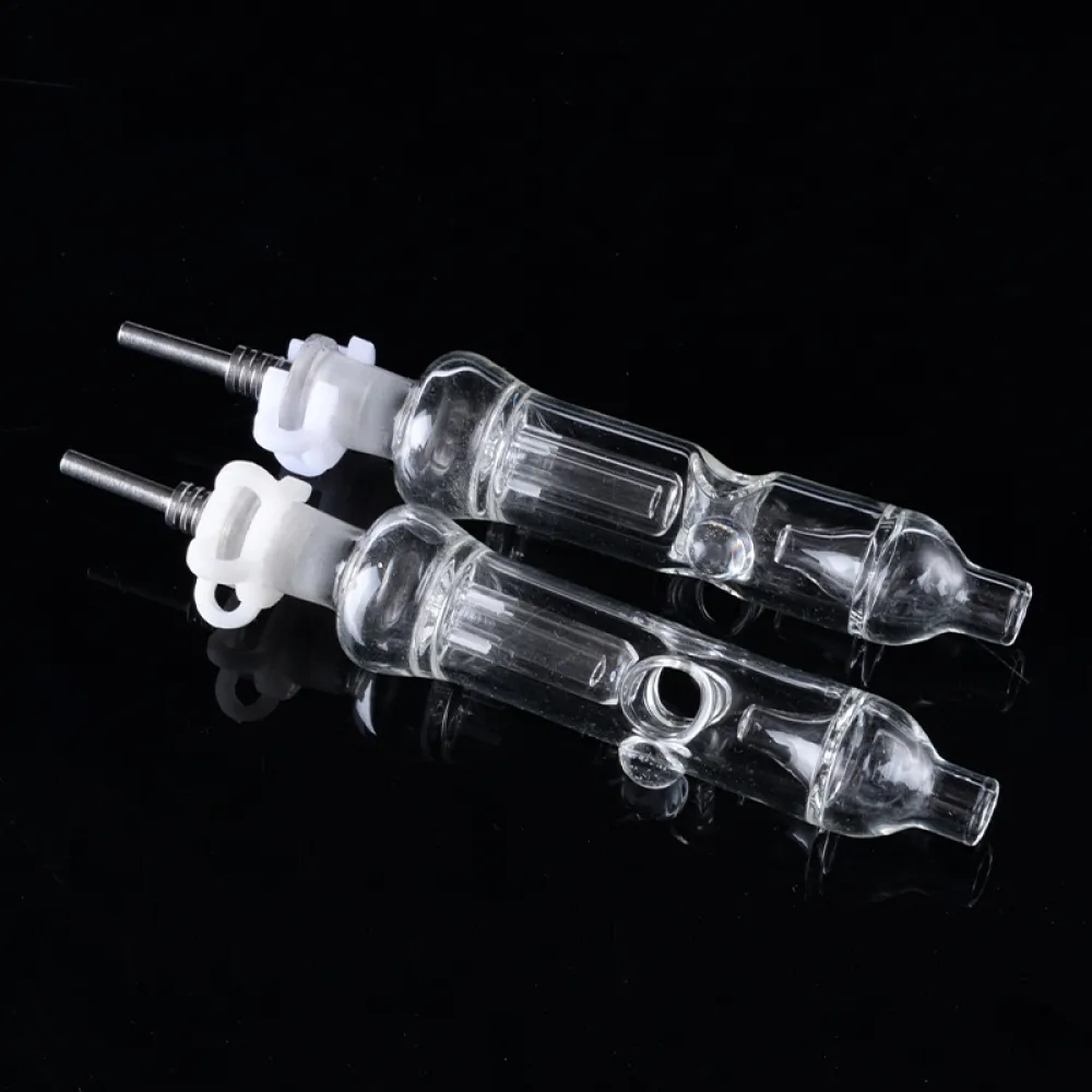 Water Cooled Nectar Collector Mini Glass Dad Straw W/ Titanium Nail & Inner Perc