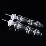 Water Cooled Nectar Collector Mini Glass Dad Straw W/ Titanium Nail & Inner Perc