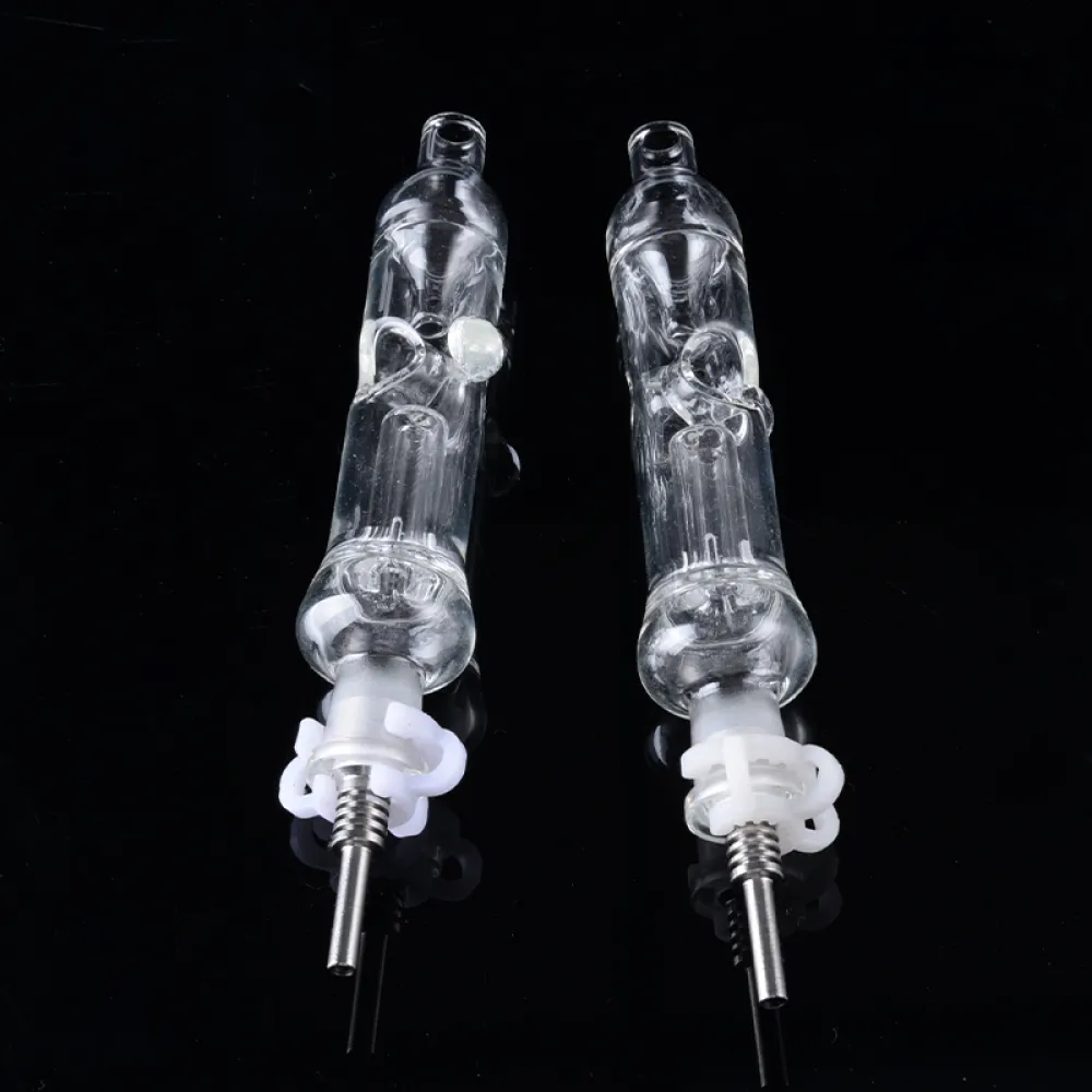Water Cooled Nectar Collector Mini Glass Dad Straw W/ Titanium Nail & Inner Perc