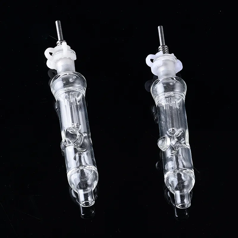 Water Cooled Nectar Collector Mini Glass Dad Straw W/ Titanium Nail & Inner Perc