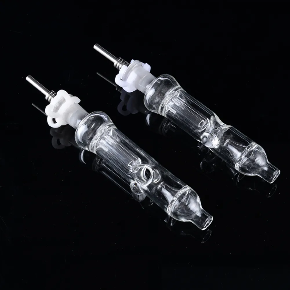 Water Cooled Nectar Collector Mini Glass Dad Straw W/ Titanium Nail & Inner Perc