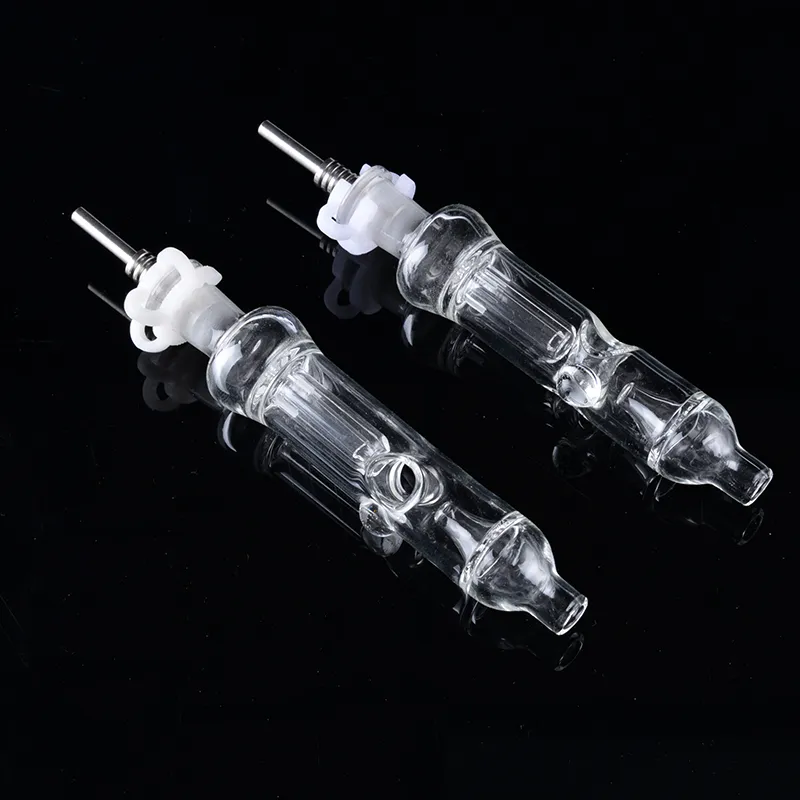 Water Cooled Nectar Collector Mini Glass Dad Straw W/ Titanium Nail & Inner Perc