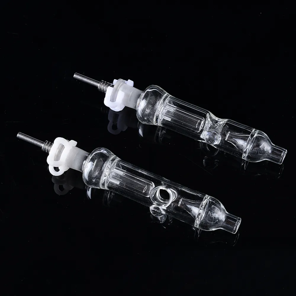 Water Cooled Nectar Collector Mini Glass Dad Straw W/ Titanium Nail & Inner Perc