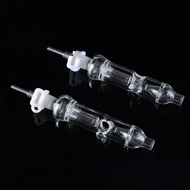 Water Cooled Nectar Collector Mini Glass Dad Straw W/ Titanium Nail & Inner Perc