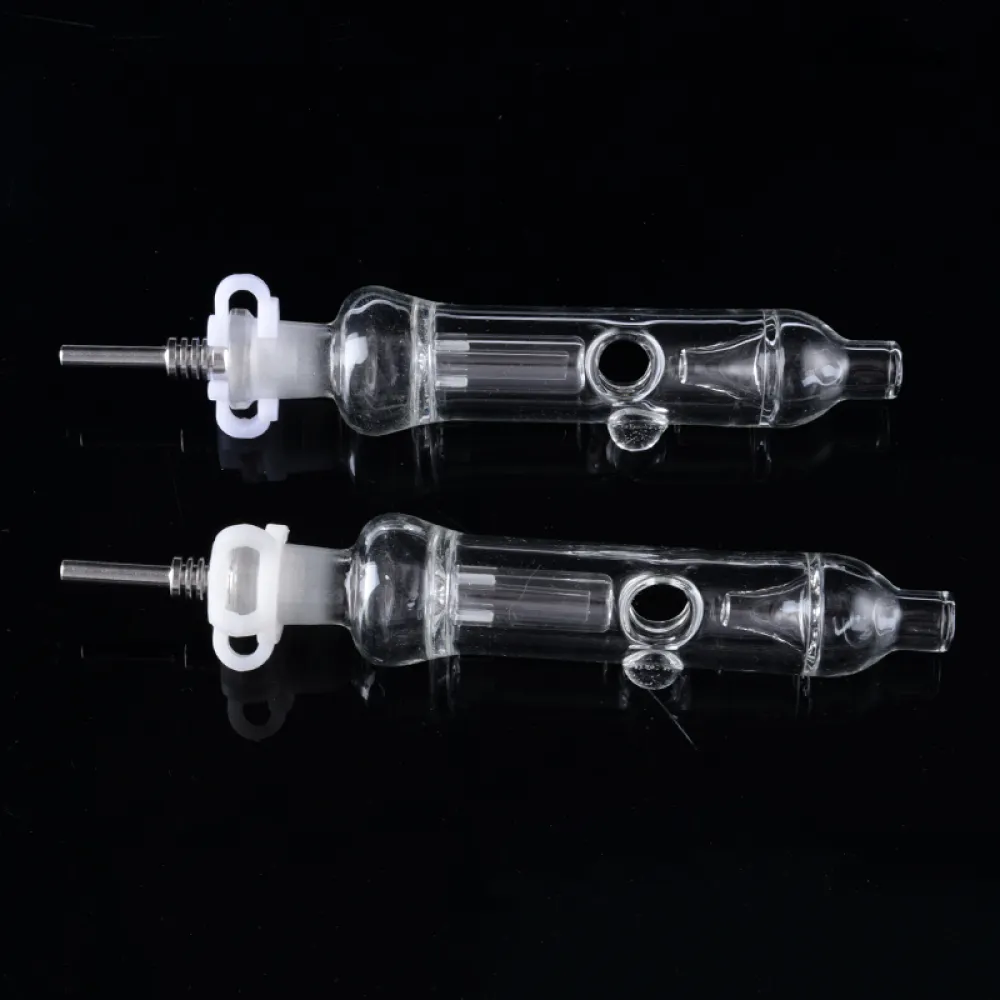 Water Cooled Nectar Collector Mini Glass Dad Straw W/ Titanium Nail & Inner Perc