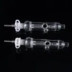 Water Cooled Nectar Collector Mini Glass Dad Straw W/ Titanium Nail & Inner Perc