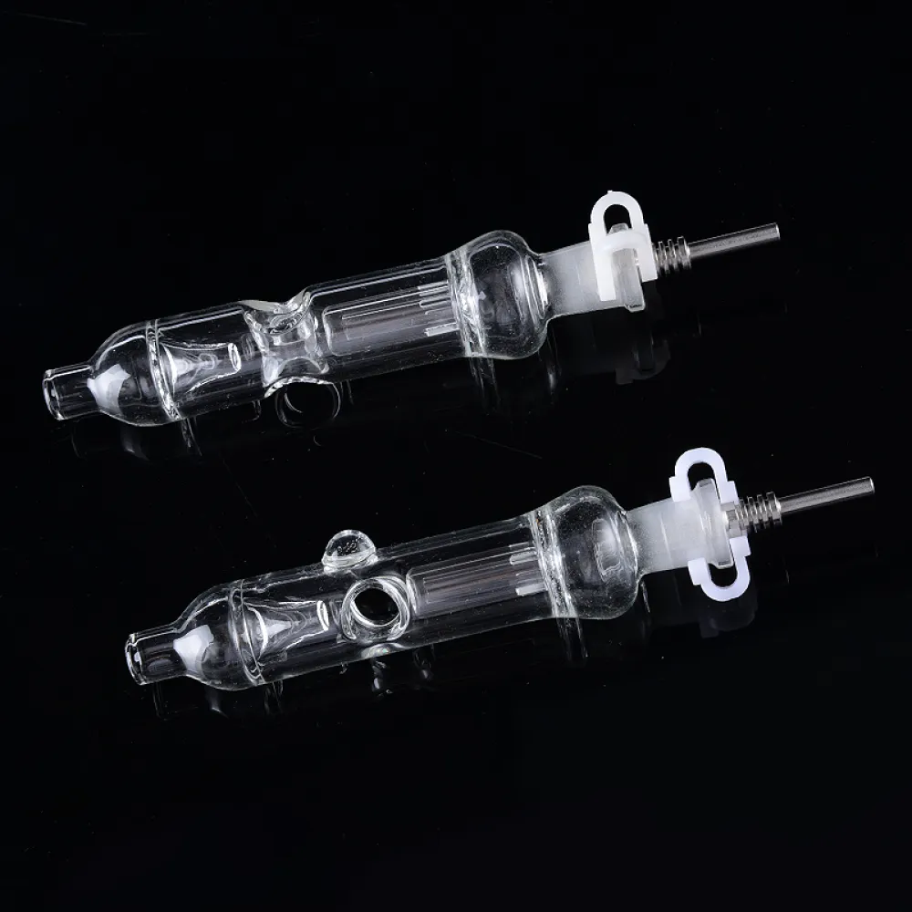 Water Cooled Nectar Collector Mini Glass Dad Straw W/ Titanium Nail & Inner Perc