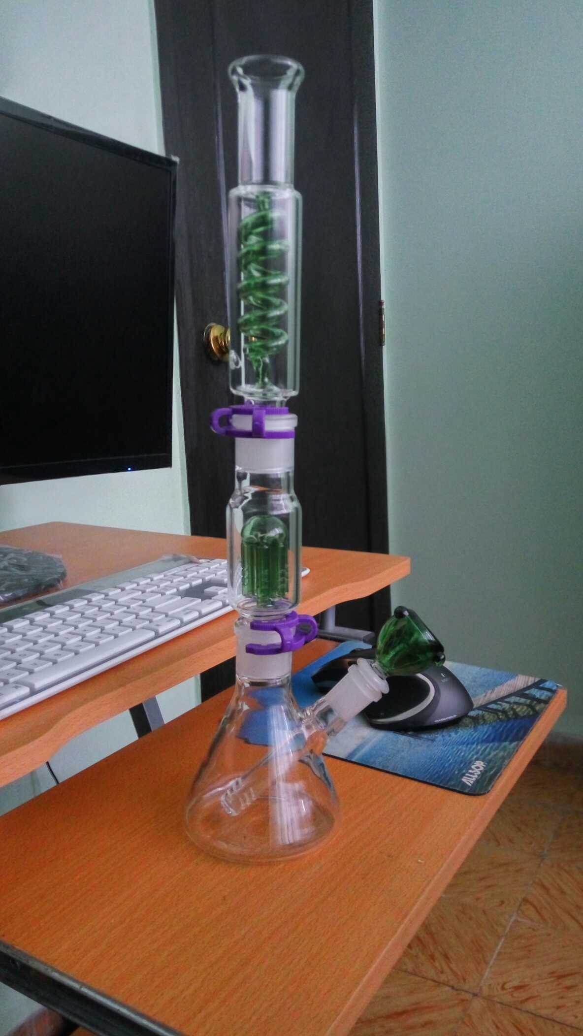 16 Inch 6 Arm-tree Perc Freeze Big Water Pipe Cool Glass Beaker Bong  review 0