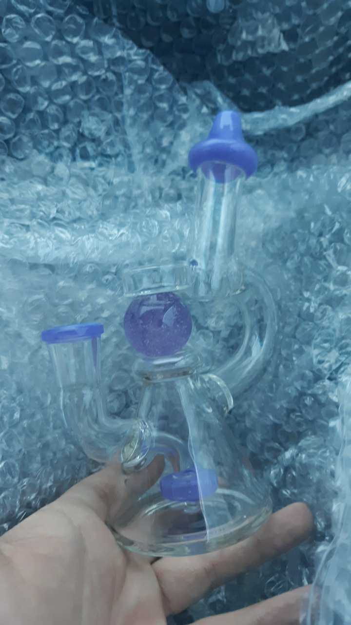 Cheap Glow In The Dark Spinning Ball Glass Bubble Bongs Showerhead Mini Dab Rigs  review 0