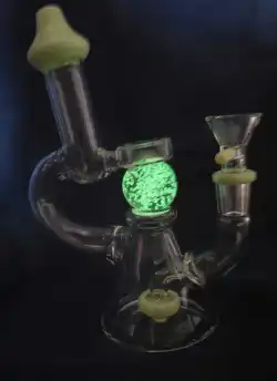 Cheap Glow In The Dark Spinning Ball Glass Bubble Bongs Showerhead Mini Dab Rigs  review kv_84 02