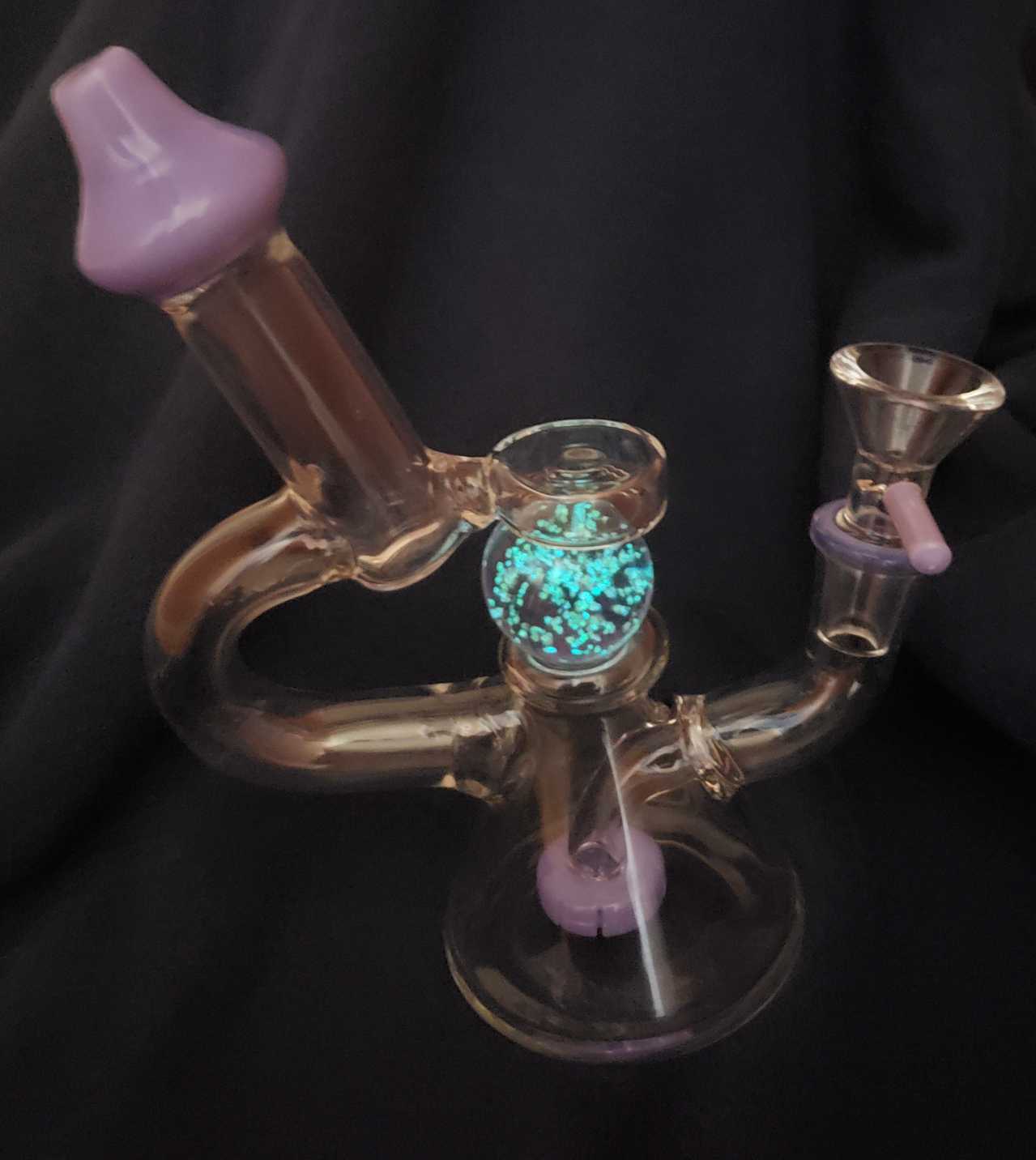 Cheap Glow In The Dark Spinning Ball Glass Bubble Bongs Showerhead Mini Dab Rigs  review 3