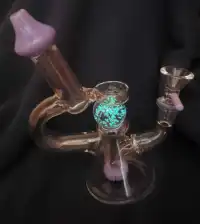 Cheap Glow In The Dark Spinning Ball Glass Bubble Bongs Showerhead Mini Dab Rigs  review 3