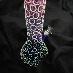 Glow In The Dark Thick Glass Beaker Bong Purple Big Water Pipe W/ Ice Pinch review sandyfleming