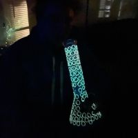 Glow In The Dark Thick Glass Beaker Bong Purple Big Water Pipe W/ Ice Pinch review 1