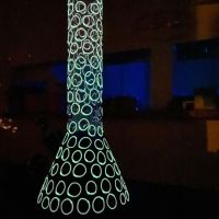 Glow In The Dark Thick Glass Beaker Bong Purple Big Water Pipe W/ Ice Pinch review 2