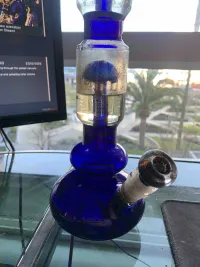 16 Inch Blue Bubble Water Pipes Double Tree Perc Big Heady Glass Bongs W/ Ice Catcher review 0