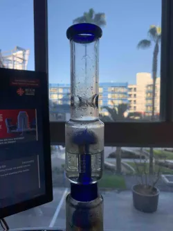 16 Inch Blue Bubble Water Pipes Double Tree Perc Big Heady Glass Bongs W/ Ice Catcher review Steven Svoboda 02
