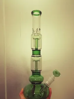 16 Inch Blue Bubble Water Pipes Double Tree Perc Big Heady Glass Bongs W/ Ice Catcher review Kate