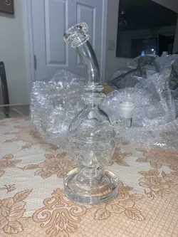 Best Faberge Egg Dab Rig Swiss showerhead Perc Clear Glass Bong Waterpipe review Yam