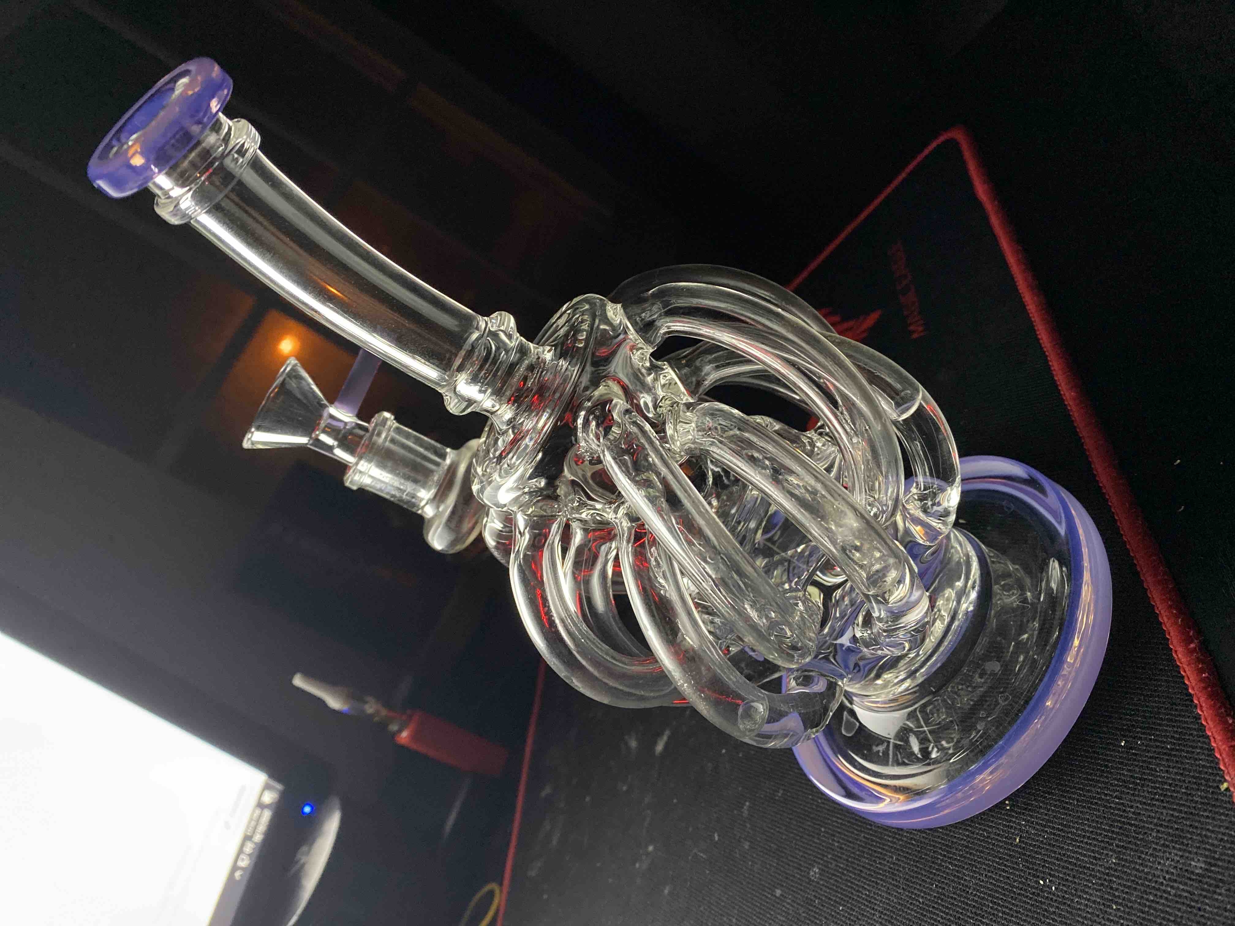Best 12 Tubes Waterfall Glass Recycler Bongs Vortex Cyclone Dab Rigs  review 0