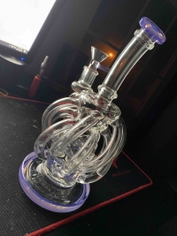 Best 12 Tubes Waterfall Glass Recycler Bongs Vortex Cyclone Dab Rigs  review 0