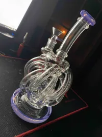 Best 12 Tubes Waterfall Glass Recycler Bongs Vortex Cyclone Dab Rigs  review 0