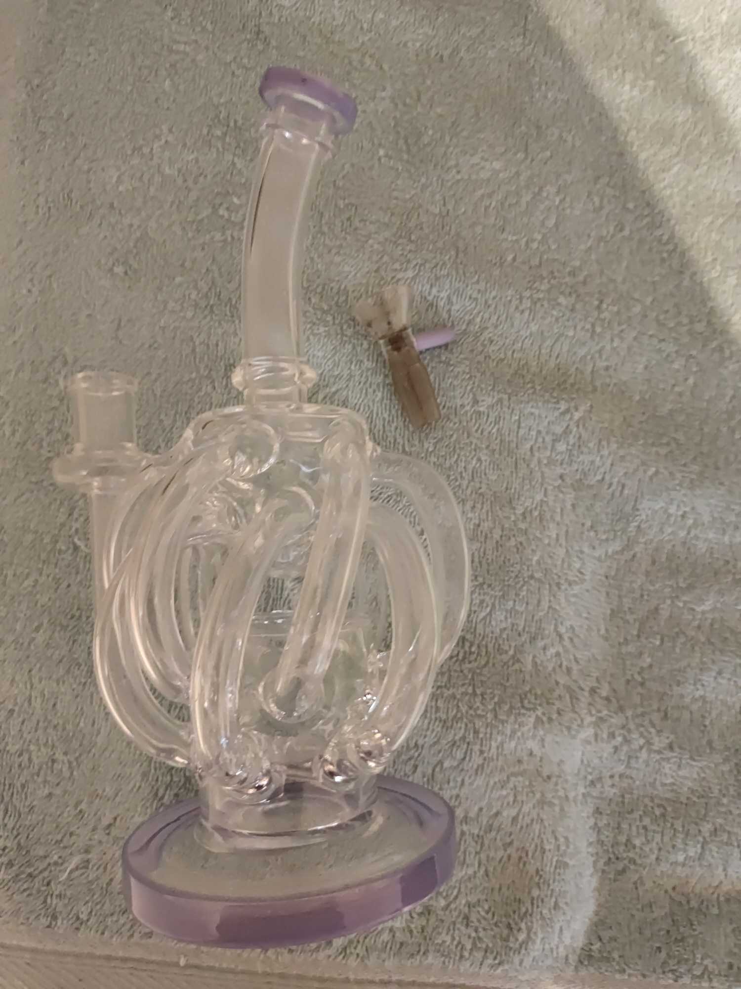 Best 12 Tubes Waterfall Glass Recycler Bongs Vortex Cyclone Dab Rigs  review 0